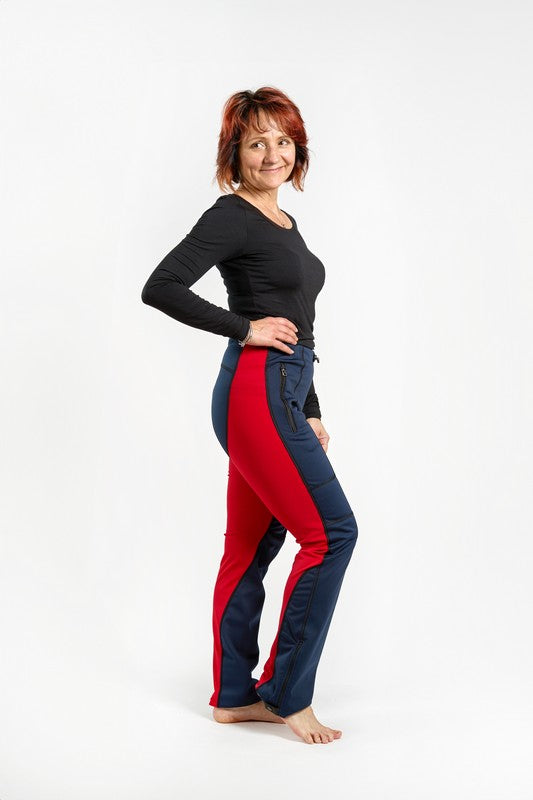 FUTURE unisex kalhoty – modrocervena 2